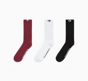 Converse 3-Pack Star Chevron Woven Loop Crew Socks Rood Wit Zwart | 0451-ANTIZ