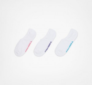 Converse 3-Pack Wordmark Cushion No-Show Socks Wit | 7486-LOSAI