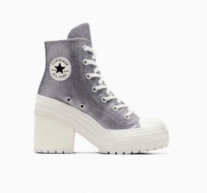 Converse Chuck 70 De Luxe Heel Glitter Zwart | 0136-SDXHW