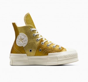 Converse Chuck 70 Plus Glitter Wit Donkergoud | 0912-JVAKG