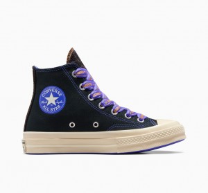 Converse Chuck 70 Ribbon Laces Zwart Blauw | 5743-LQRGN