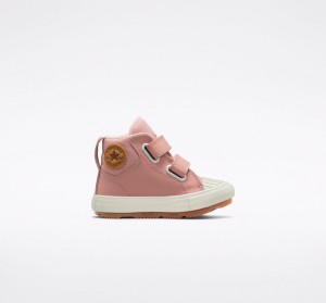 Converse Chuck Taylor All Star Berkshire Boot Easy-On Leren Roze Roze | 2471-GHNWO