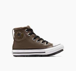 Converse Chuck Taylor All Star Berkshire Boot Leren Zwart Wit | 2415-XFKUM