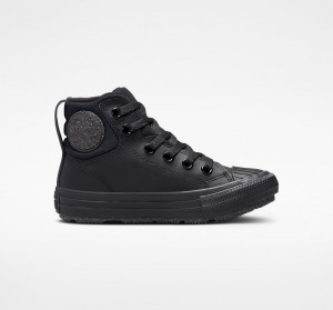 Converse Chuck Taylor All Star Berkshire Boot Leren Zwart Zwart Grijs | 4629-WJBDL