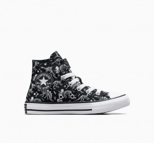 Converse Chuck Taylor All Star Easy-On Dinos Zwart Wit Wit | 1853-KAFNH