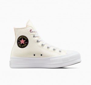 Converse Chuck Taylor All Star Lift Platform Alchemy Embroidery Zwart Roze | 1950-OPQLZ