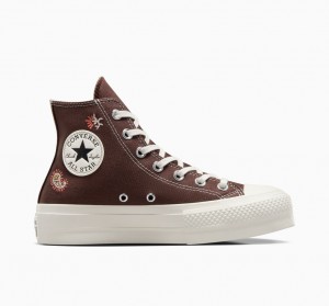 Converse Chuck Taylor All Star Lift Platform Crafted Evolution Bruin Roze | 5921-QHJPT