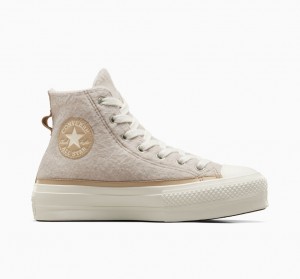 Converse Chuck Taylor All Star Lift Platform Faux Mohair Egret / Epic Dune / Egret | 3296-TREBA