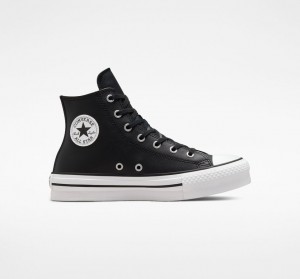 Converse Chuck Taylor All Star Lift Platform Leren Zwart Wit | 2174-HDCOF