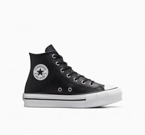 Converse Chuck Taylor All Star Lift Platform Leren Zwart Wit | 7938-QJIVM