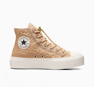 Converse Chuck Taylor All Star Lift Platform Gewatteerd Khaki | 0251-XSYJA