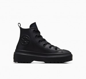 Converse Chuck Taylor All Star Lugged Lift Platform Leren Zwart Zwart Zwart | 8045-ZXQDC