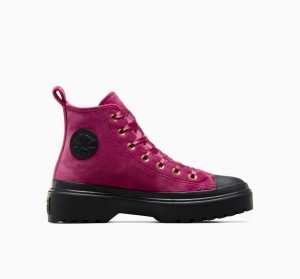 Converse Chuck Taylor All Star Lugged Lift Platform Velvet Zwart Zwart | 0725-OJDPR