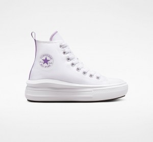 Converse Chuck Taylor All Star Move Platform Wit Paars Wit | 0186-IKQHO