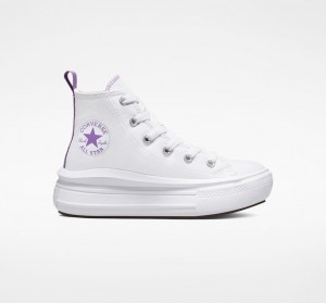 Converse Chuck Taylor All Star Move Platform Wit Paars Wit | 8432-CQJXR