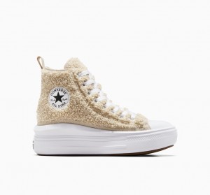 Converse Chuck Taylor All Star Move Platform Sherpa Wit Zwart | 5826-WPROT