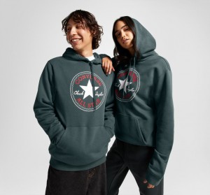 Converse Converse Go-To All Star Patch Standard-Fit Fleece Pullover Hoodie Groen | 3768-CYXUP