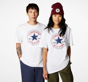 Converse Converse Go-To All Star Patch Standard-Fit T-Shirt Wit | 6901-FPLEB