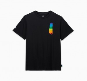 Converse Converse Go-To All Star Pride Deconstructed Grafische T-Shirt Zwart | 1567-WHUCV