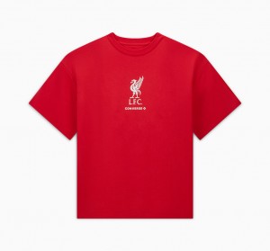 Converse Converse x LFC Loose-Fit T-Shirt Tomato | 1864-BYFCZ