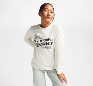 Converse Let's Wander Together Long Sleeve T-Shirt Egret | 3786-EYXWO