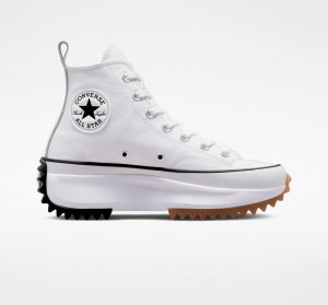 Converse Run Star Hike Platform Foundational Leren Wit Zwart | 2145-YZTSB