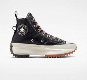 Converse Run Star Hike Platform Leren Zwart | 6327-TLHKG