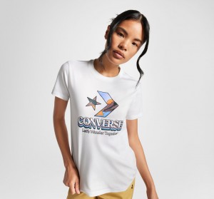 Converse Star Chevron Mountain Grafische T-Shirt Wit | 1364-YEGVD