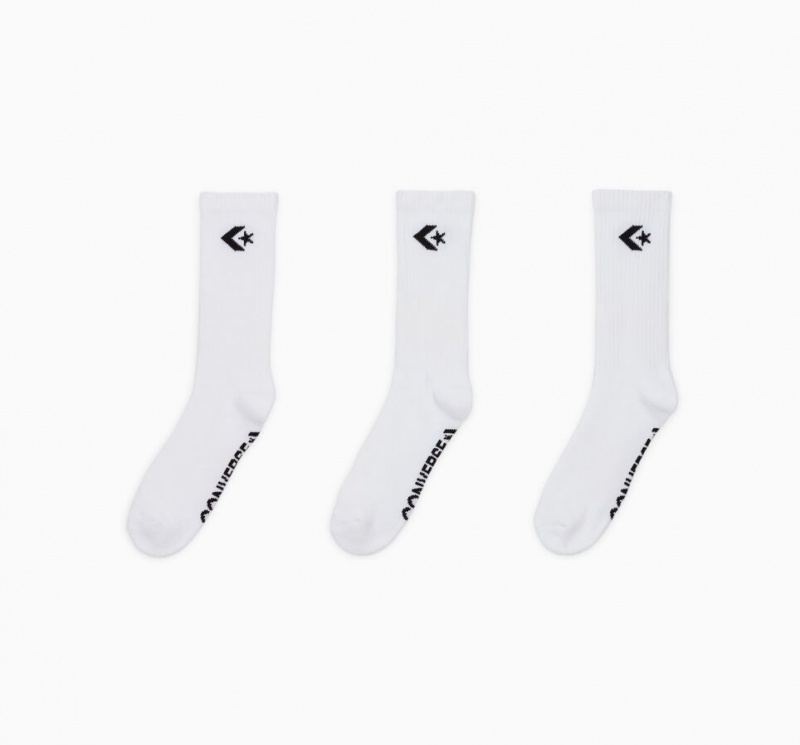 Converse 3-Pack Embroidered Crew Socks Wit | 9264-TUQVE