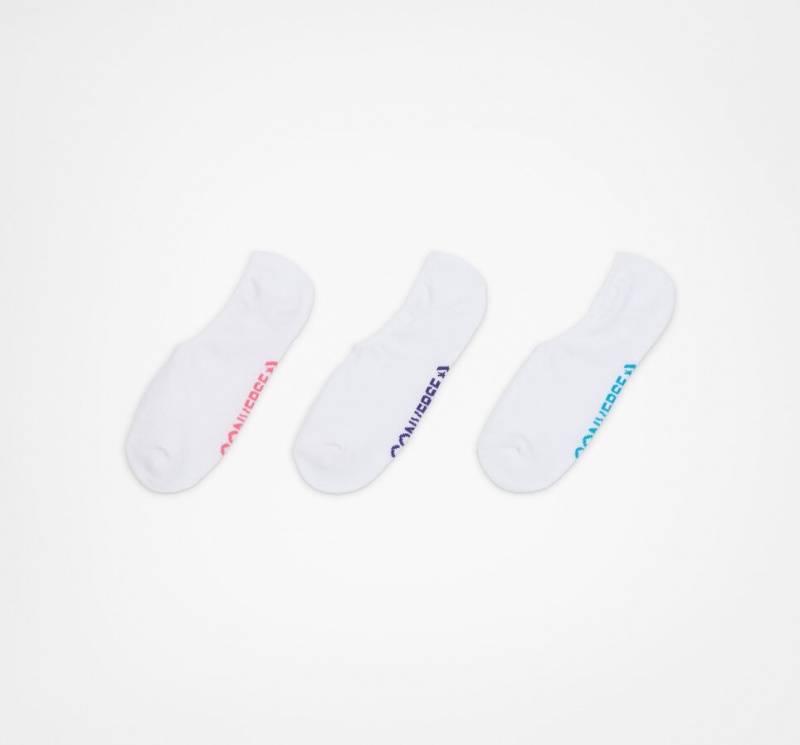 Converse 3-Pack Wordmark Cushion No-Show Socks Wit | 5803-XRHZI