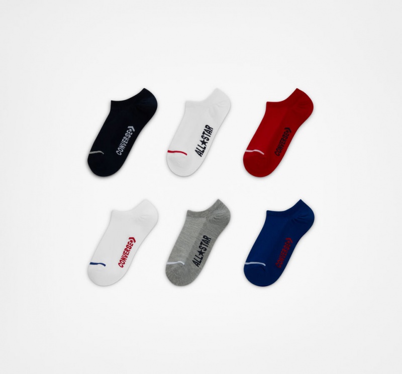 Converse 6-Pack Wordmark No-Show Socks Obsidian | 0381-MENZC