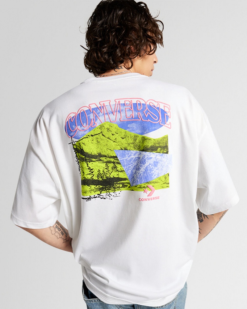 Converse All Star Mountain Remix T-Shirt Wit | 7829-ZBXKA