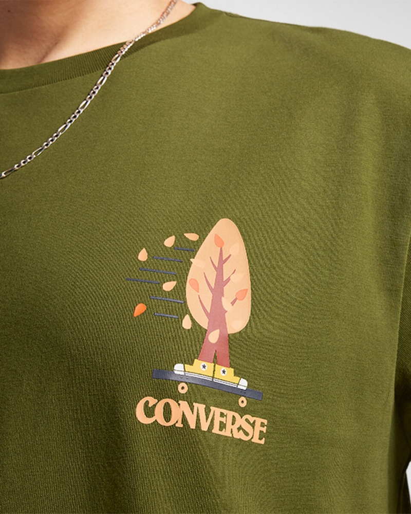 Converse All Star Tree T-shirt Groen | 0741-TQKVU