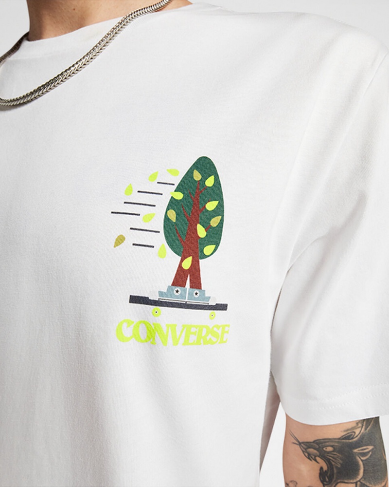 Converse All Star Tree T-shirt Wit | 5928-UXLMB