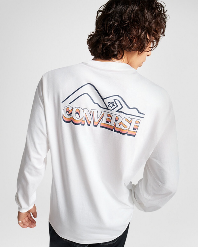 Converse All Star Winter Chill Long-Sleeve T-Shirt Wit | 6712-KUINM