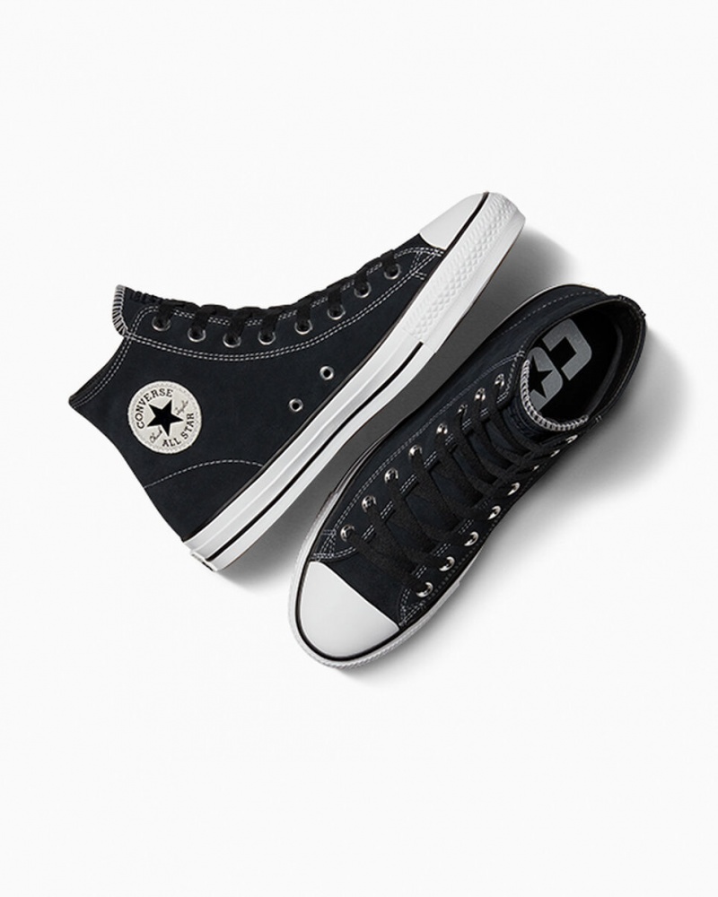 Converse CONS Chuck Taylor All Star Pro Suede Zwart Zwart Wit | 1786-ZBAXN