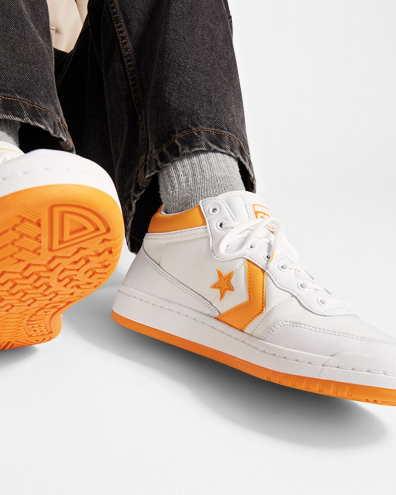 Converse CONS Fastbreak Pro Leren Wit Lichtgeel Wit | 9861-LNZOE