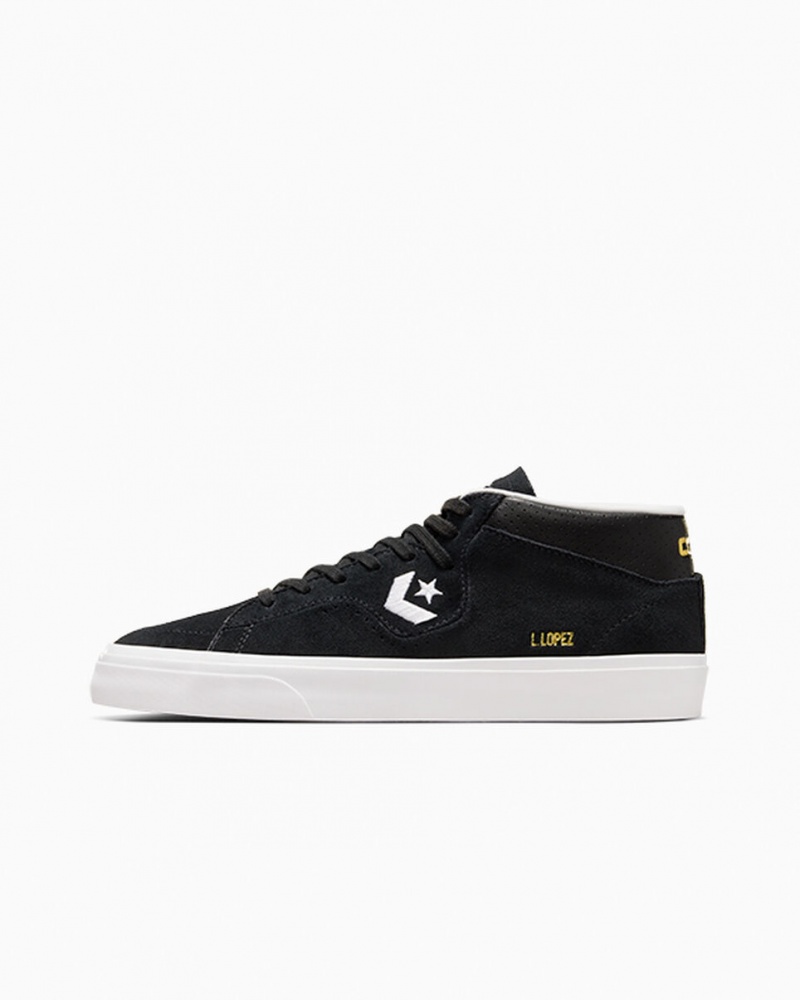 Converse CONS Louie Lopez Pro Mid Zwart Zwart Wit | 6518-CWKHI