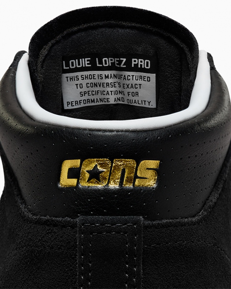 Converse CONS Louie Lopez Pro Mid Zwart Zwart Wit | 0412-AUKWH