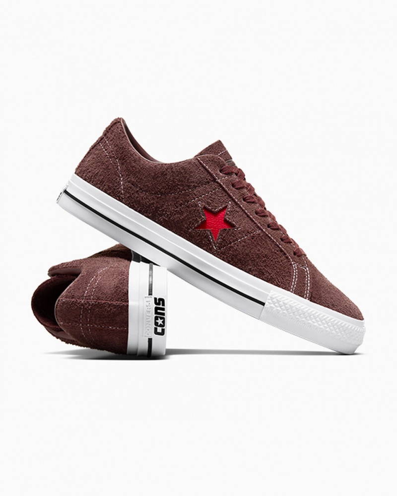 Converse CONS One Star Pro Bruin Wit Rood | 1530-EXLSY