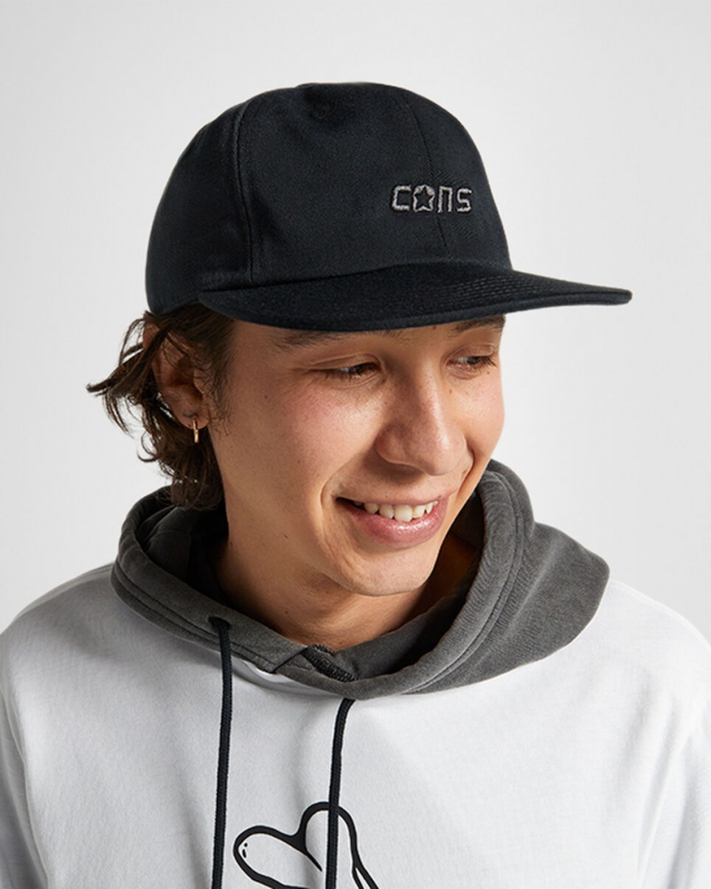 Converse CONS Six Panel Baseball Hat Zwart | 4163-EBPCQ