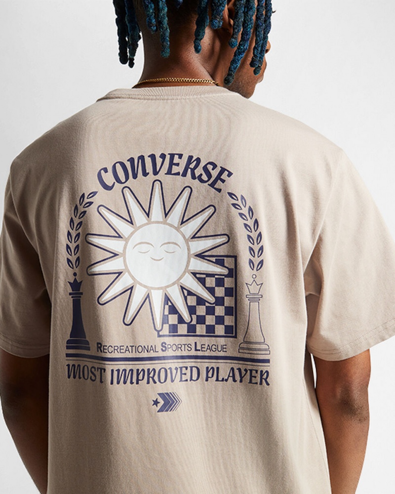 Converse Chess League Grafische T-Shirt Wonder Stone | 7063-WAHCZ