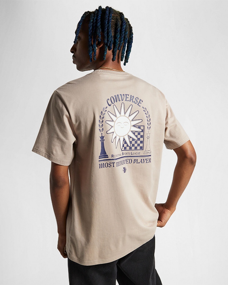 Converse Chess League Grafische T-Shirt Wonder Stone | 7063-WAHCZ