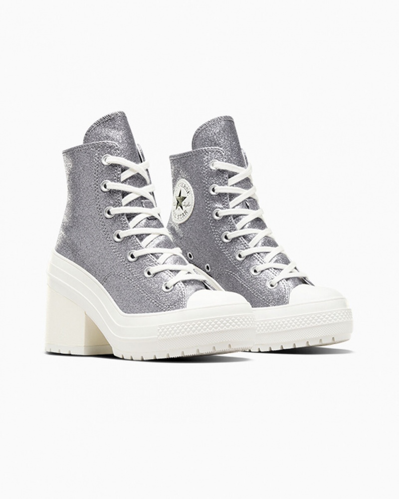 Converse Chuck 70 De Luxe Heel Glitter Zwart | 7293-PTKLM