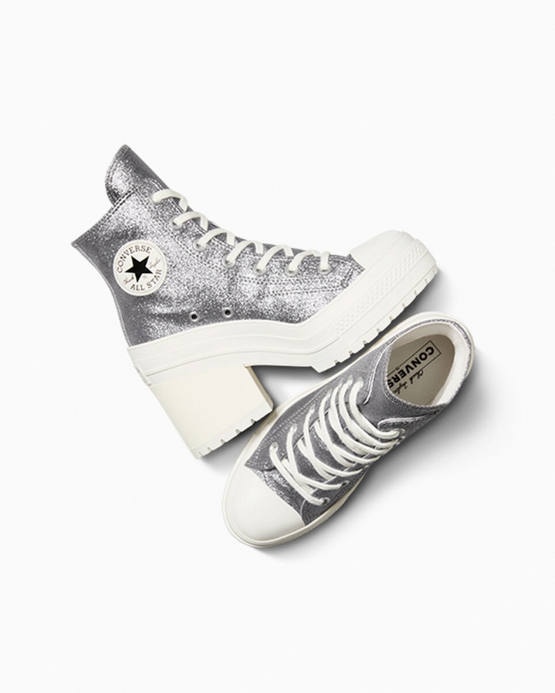 Converse Chuck 70 De Luxe Heel Glitter Zwart | 7293-PTKLM