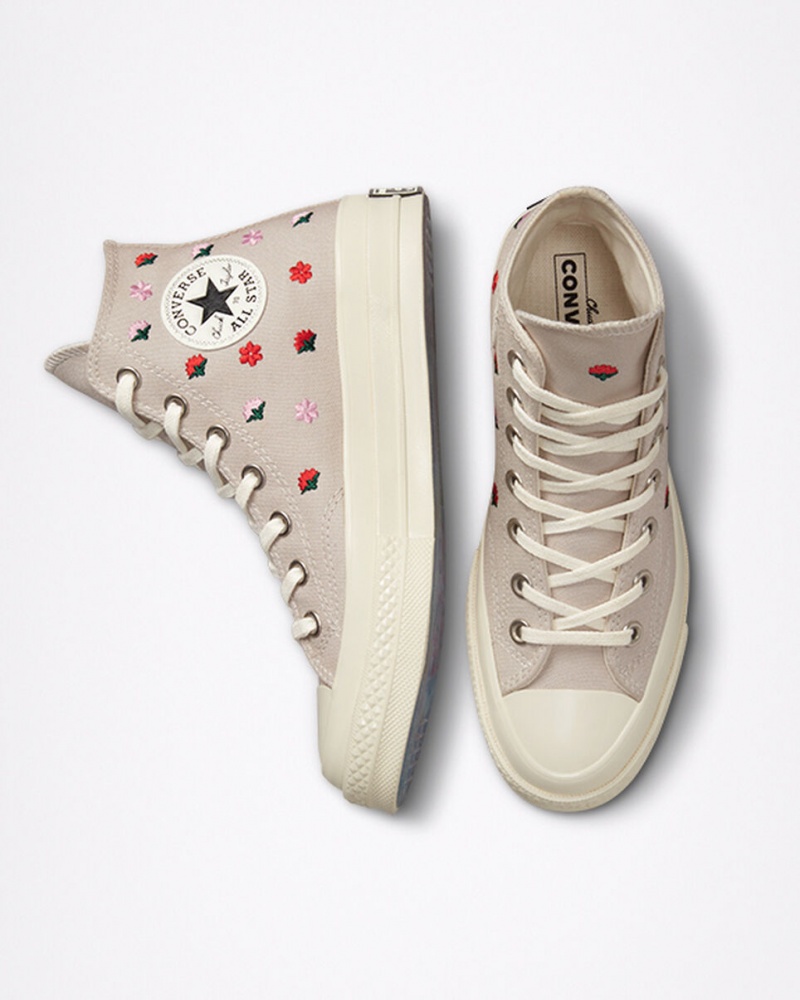 Converse Chuck 70 Floral Embroidery Desert Sand / Egret | 5380-EOWZK