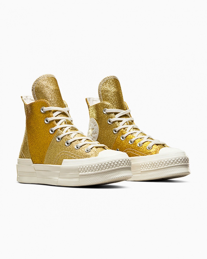 Converse Chuck 70 Plus Glitter Wit Donkergoud | 0912-JVAKG