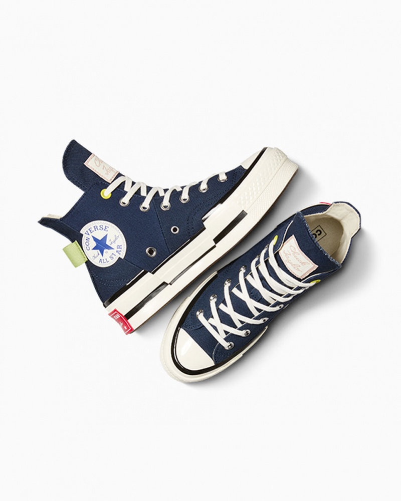 Converse Chuck 70 Plus Heel Loop Donkerblauw Zwart | 1082-OFYWQ