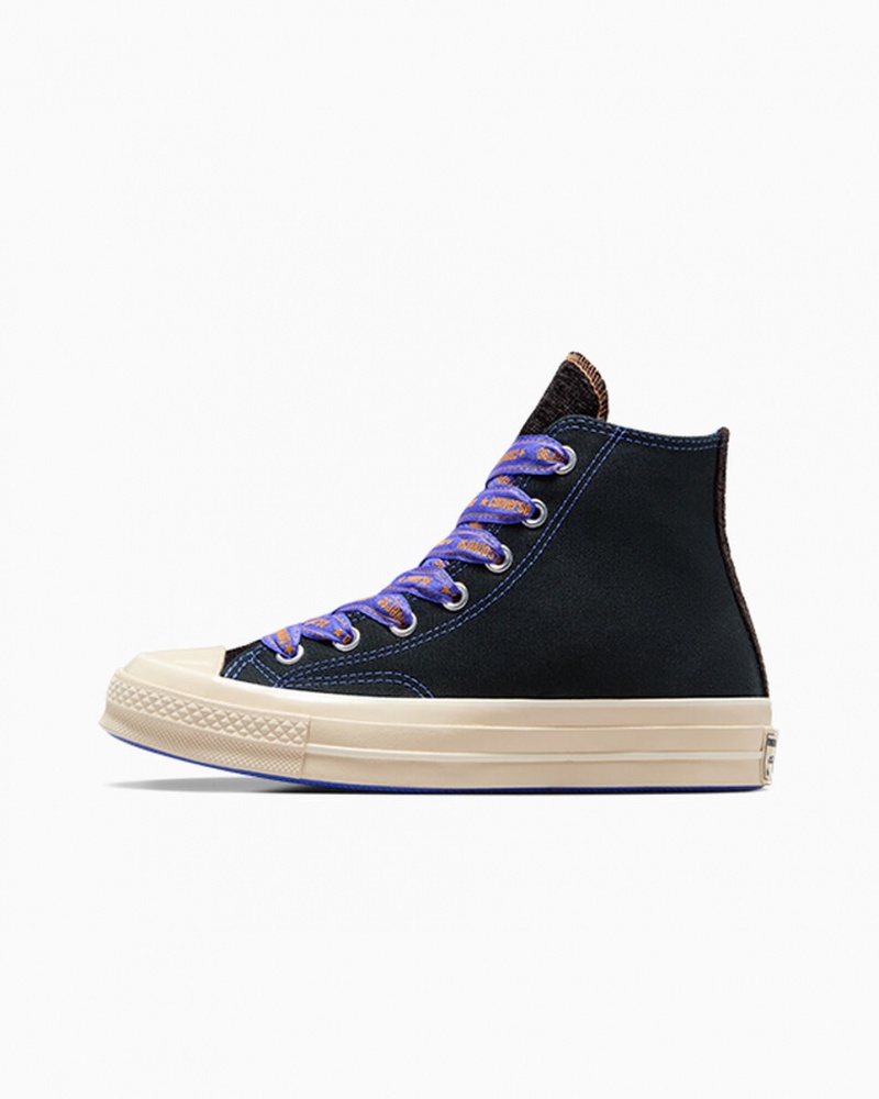 Converse Chuck 70 Ribbon Laces Zwart Blauw | 5743-LQRGN