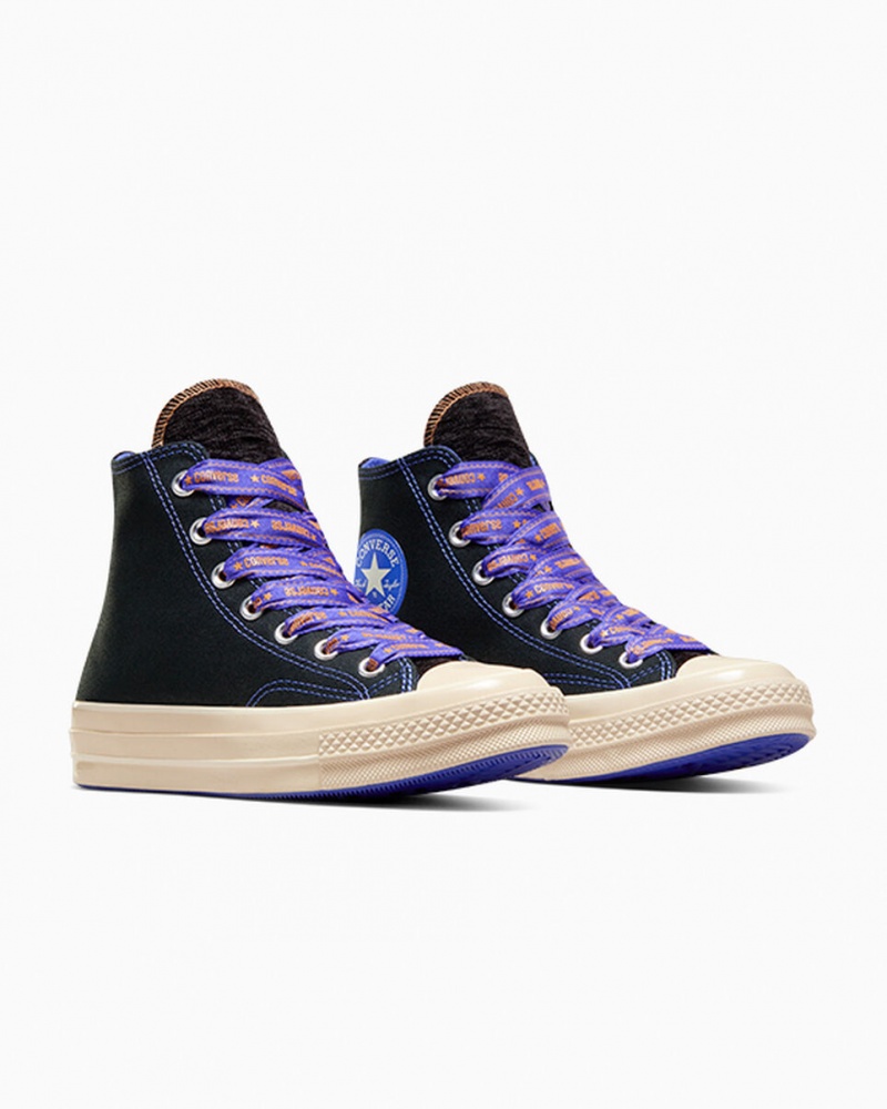 Converse Chuck 70 Ribbon Laces Zwart Blauw | 5743-LQRGN